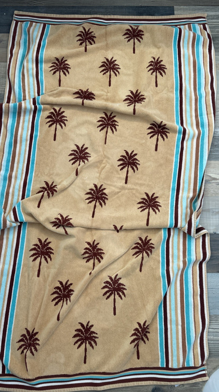 100% Egyptian Cotton VTG Franco XLarge Palm Beach Towel Thick Reversable